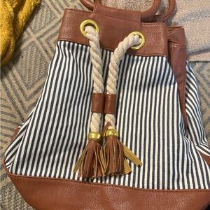 Mud pie brand Brown and White Striped Women's Bag